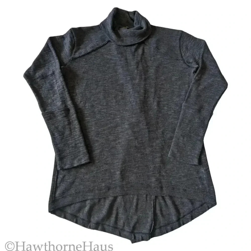 FREE PEOPLE We The Free Oversized Cowl Neck Sweater Tunic Top Size M Marled Grey - Picture 2 of 8